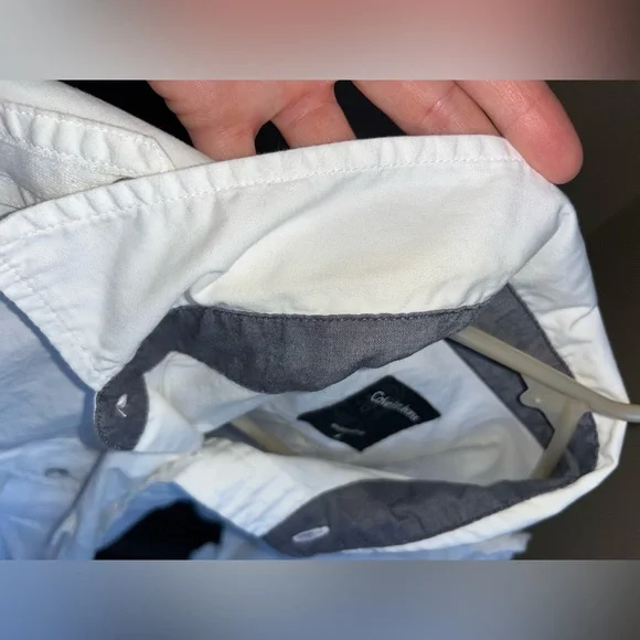 Calvin Klein Jeans White Lightweight Button-Up Shirt. 100% cotton - Picture 14 of 16